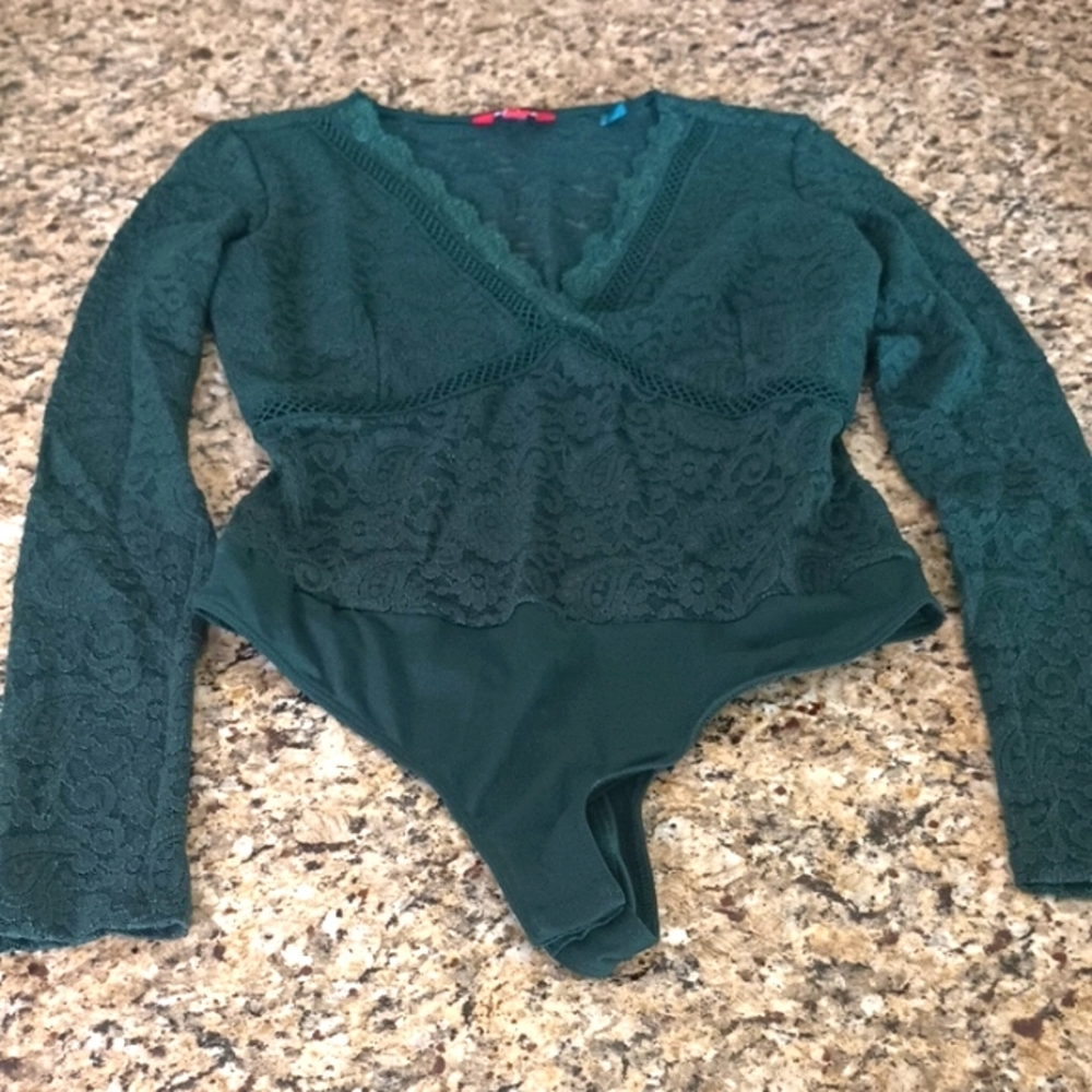 Guess Green Lace Bodysuit